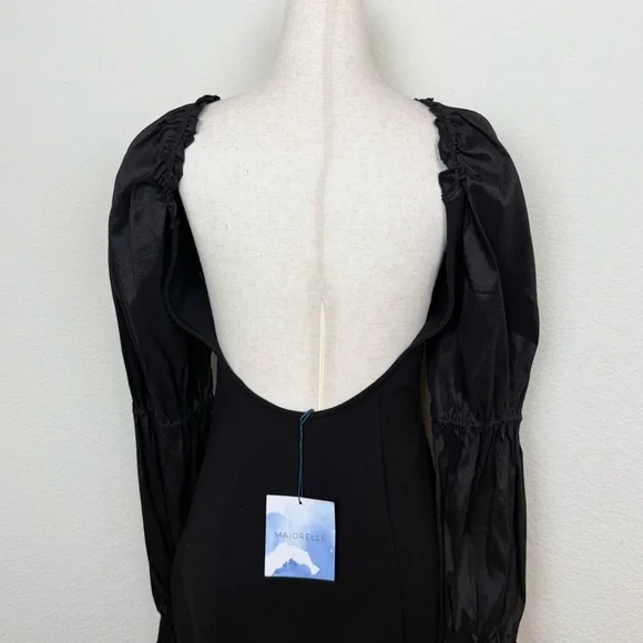 MAJORELLE Dove Long Sleeve Mini Dress in Black - Picture 10 of 15